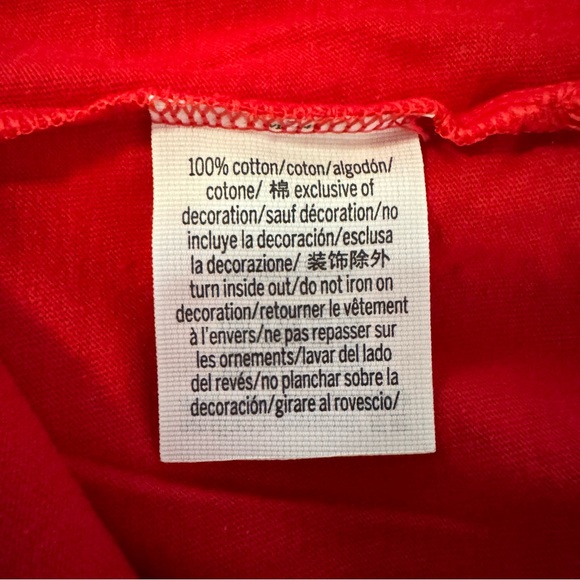 Victoria's Secret PINK Red White Short Sleeve Campus Ringer Tee Shirt Size Large - Picture 6 of 9